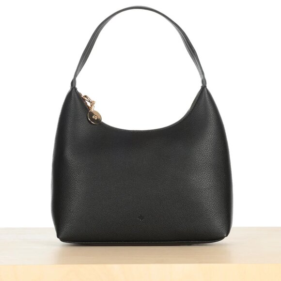 🇨🇦 Ela Handbags I Marlo Bag In Black Vegan Pebble-Finish Leather  | LIKE NEW!! - Picture 1 of 8